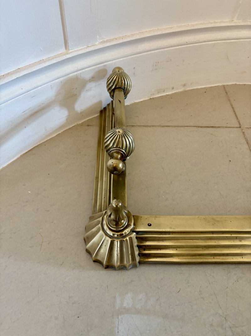 Antique Victorian Brass Fender - Image 6